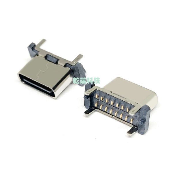 Typec CF 立贴 SMT 16PIN C7025 LCP黑色 H=6.5