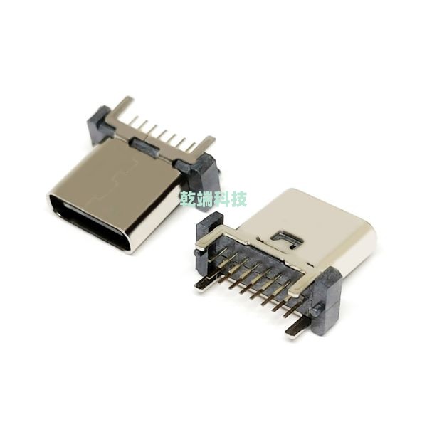 Typec CF 立插 DIP 16PIN C7025 LCP黑色 H=9.3 &(外壳带弹片)
