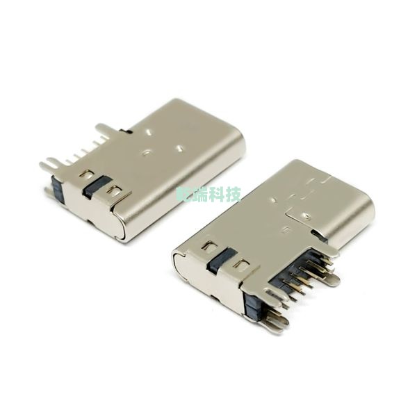Typec CF 侧插 DIP 14PIN 黄铜 LCP黑色 4.58 成品