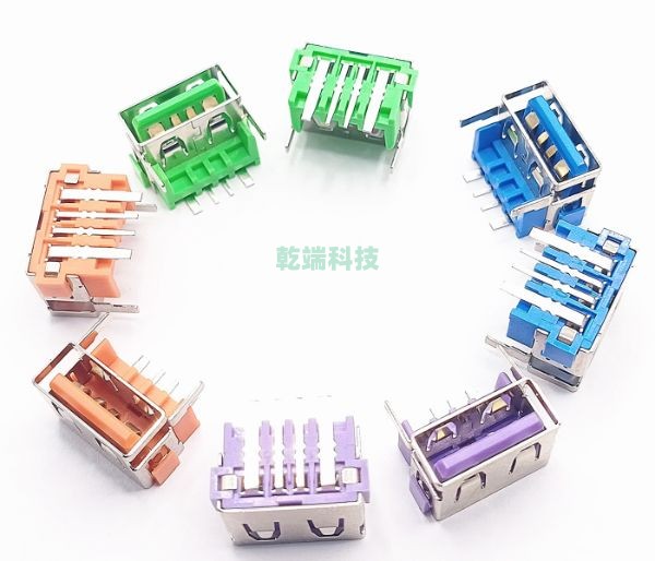 USB AF 90度 10.0 加高8.7 大电流 后插后插 平口有耳 PBT