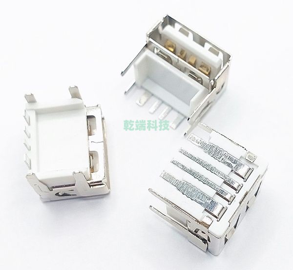 USB AF 90度 10.0 加高9.5大电流 后插后插 平口有耳 PBT